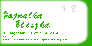 hajnalka bliszka business card